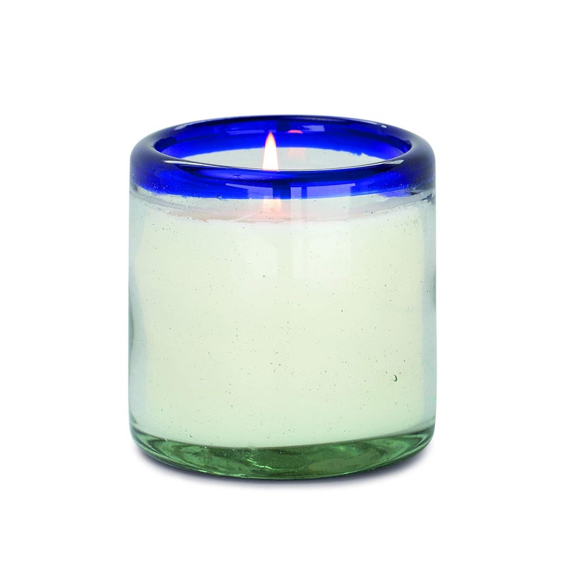 Paddywax Scented Candles Coastal La Playa Collection Artisan Candle in Hand-Blown Glass, 9 Ounces, Salted Blue Agave - Image 1